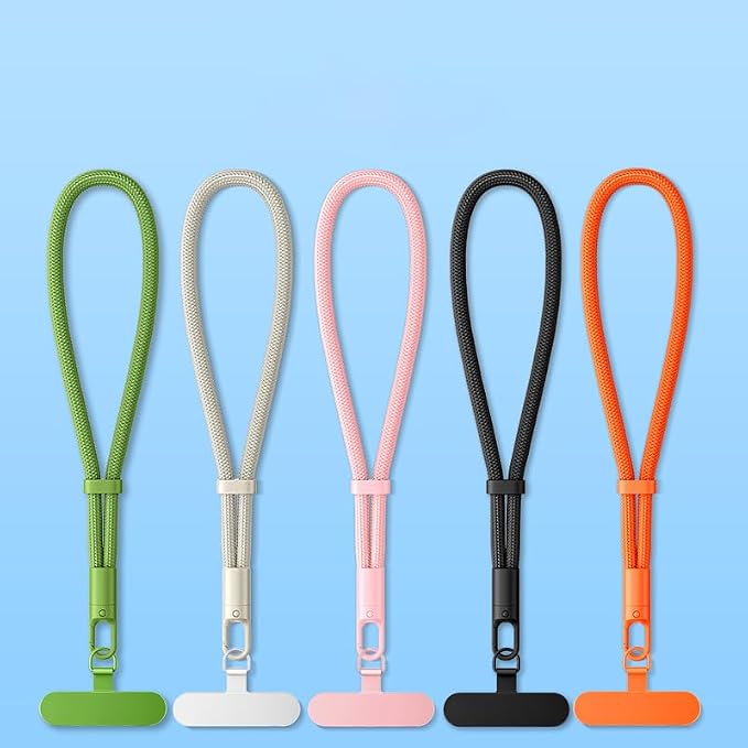 Phone Wrist Strap Lanyard Hand Universal Adjustable Phone Finger Grip Wristlet with 3 Patches Tether Anti Theft for iPhone 16 Pro Max 15 14 Charms for Keychain USB Flash Drive Wallet ID Name Tag Green - Image 8