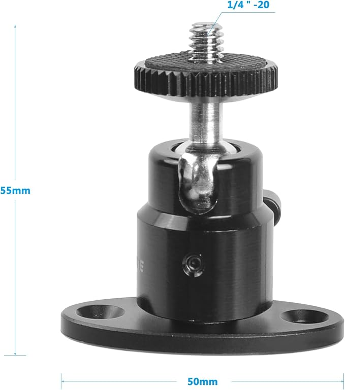 CAMVATE 1/4"-20 Mini Ball Head with Ceiling Mount for CCTV & Video Mount - Image 2