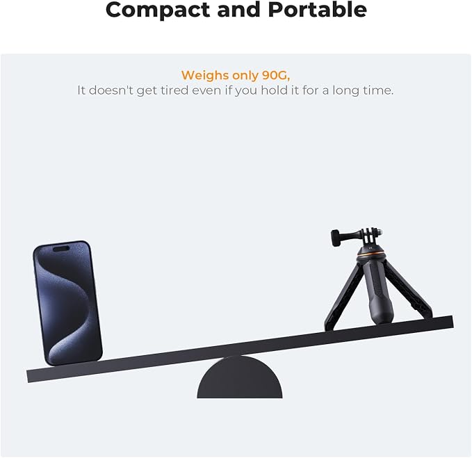 K&F CONCEPT 33.5cm/13.2" Mini Desktop Selfie Stick Tripod | Portable Vlog Handle Grip Action Camera Selfie Stick for GoPro Hero 13/12/11/10/9/8/Max, DJI Osmo Action 6/5/4/3/2/1 MS10 - Image 5