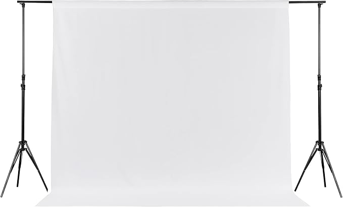 Joccun 10X10FT White Backdrop Background for Photography,Polyester Backdrop Curtain Background Screen for Photography,Photoshoot,Video Recording,Studio(10X10ft,White) by Joccun