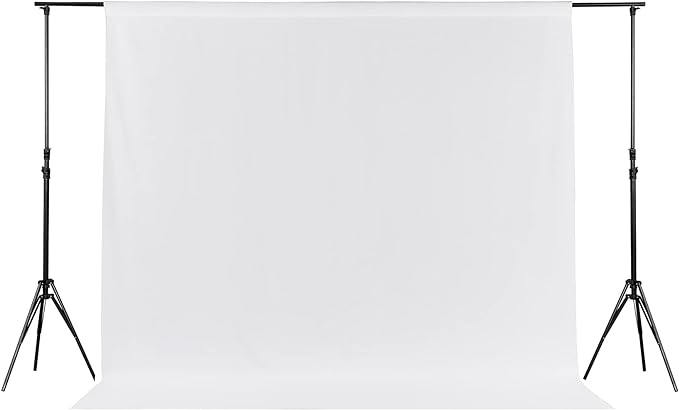 Joccun 6X9FT White Backdrop Background for Photography,Polyester Backdrop Curtain Background Screen for Photography,Photoshoot,Video Recording,Studio(6X9ft,White) by Joccun