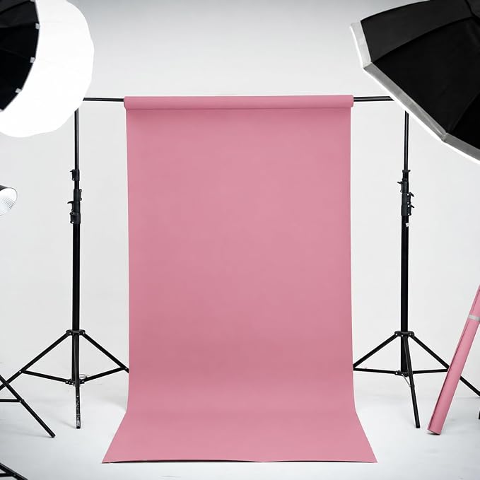Kate Seamless Paper Backdrop Pink Paper Backdrop for Photoshoot (86''x32.8' Carnation Pink) - Image 2