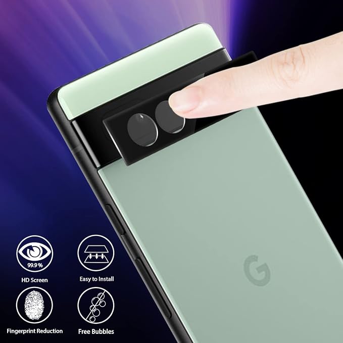 Orzero (4 Pack) Camera Lens Protector Compatible for Google Pixel 6a 5G, Protector de Cámera Tempered Glass 9 Hardness HD Anti-Scratch Bubble-Free - Image 2