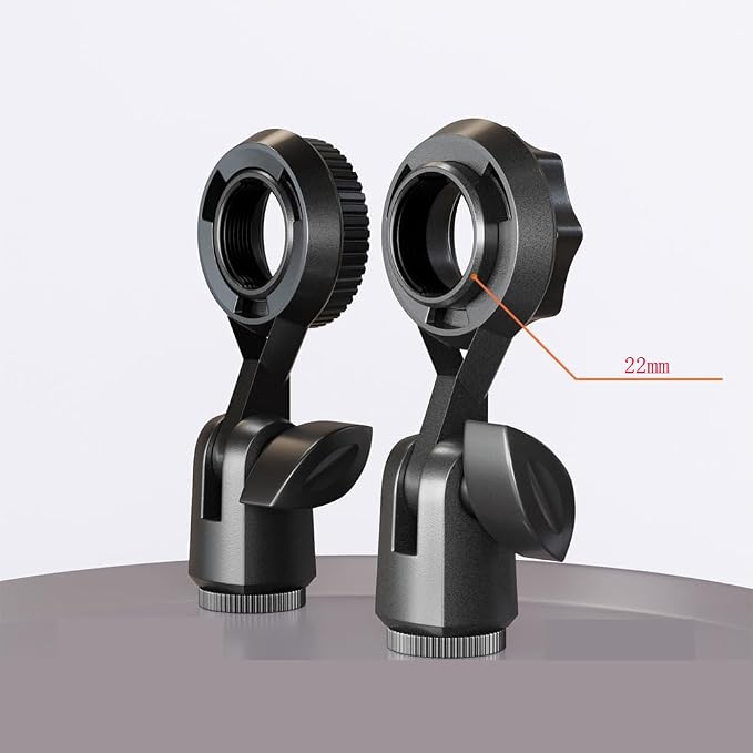 2 Pack Condenser Microphone Clip Holder with 7/8'' Thread Mount Condenser Mic Holder Adapter for Cardioid Diaphragm Studio Condener Microphones Stand Recording Streaming Vocal Mic Boom Arm - Image 7
