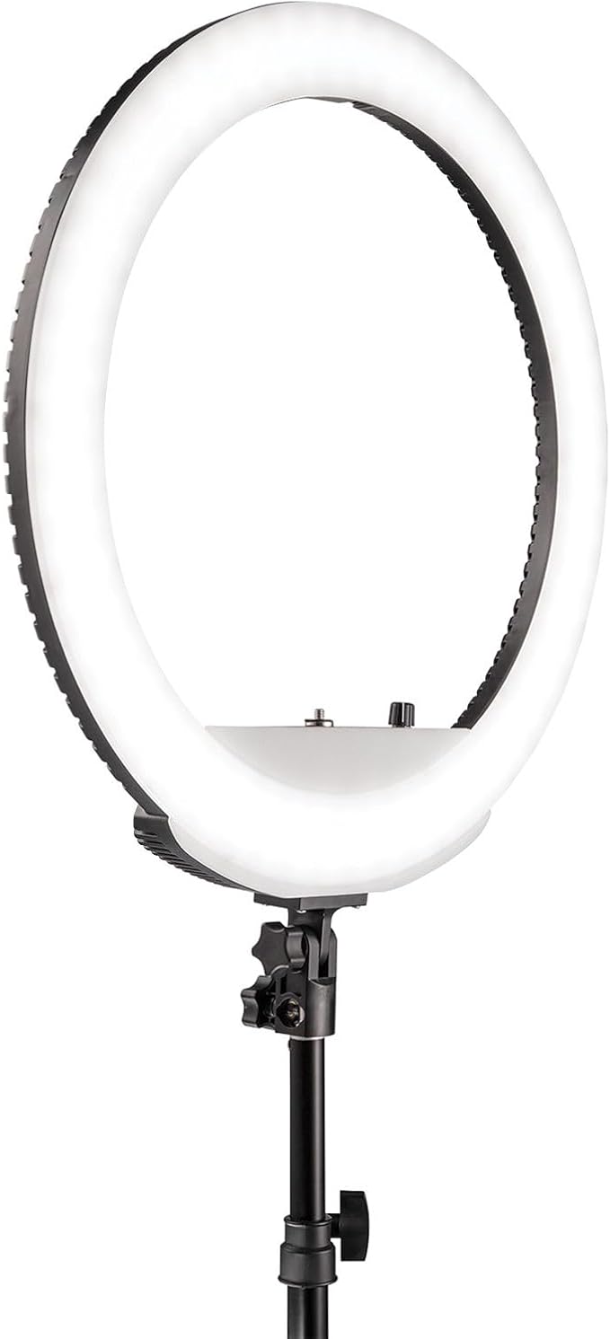 Westcott 18” Bi-Color LED Ring Light Kit with Batteries and Stand Professional Studio Continuous Lighting for Photography, Video Conferencing, Hair & Makeup Salons, Tattoo Studios, YouTube & TikTok | Batteries, Makeup Salons, Tattoo Studios, Video Conf... - Image 6