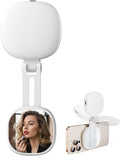 Magnetic Selfie Light, Foldable LED Ring Fill Light with Mirror, White | Rechargeable Portable Phone Lamp Compatible with iPhone & Android for Selfies, Vlog, Makeup & Photography Accessories by Rumexeng
