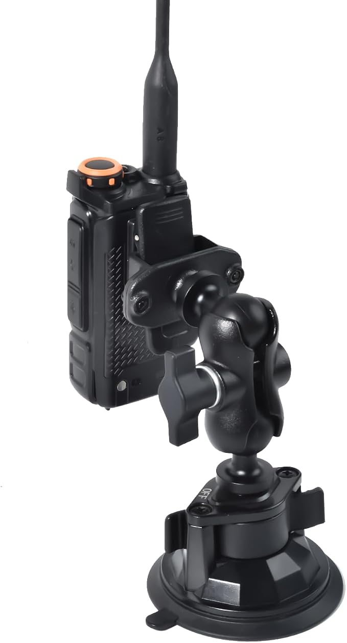 Universal Radio Bracket, Walkie-talkies Back Clip Mount with 25mm 1" Ball Adapter Compatible with RAM Mounts B Size Double Socket Arm - Image 4