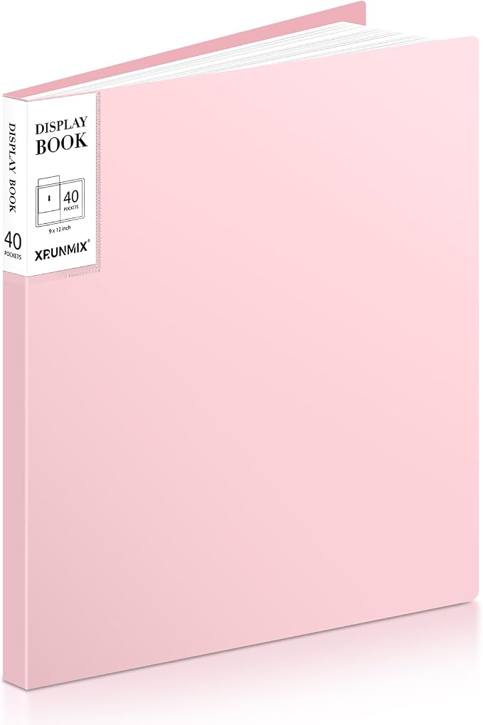 XRUNMIX Art Portfolio 8.5X 11 Inch, 40 Pockets (80 Pages Capacity) Letter Size Display Book with Clear Sheet Protectors, Presentation Folder for Artwork/Documents/Photos by XrunmixOffice