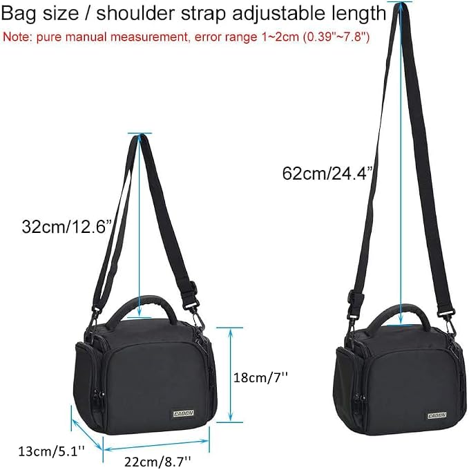 CADeN Compact Camera Shoulder Crossbody Bag Case Compatible for Nikon, Canon, Sony SLR/DSLR Mirrorless Cameras and Lenses Waterproof(1.0 S, Black) - Image 7
