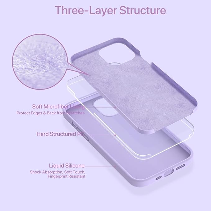 Miracase Silicone for iPhone 12 Case and iPhone 12 Pro Case, Violet | Liquid Silicone Gel Rubber Shockproof Drop Protection Phone Case for iPhone 12/12 Pro 6.1 inch - Image 3