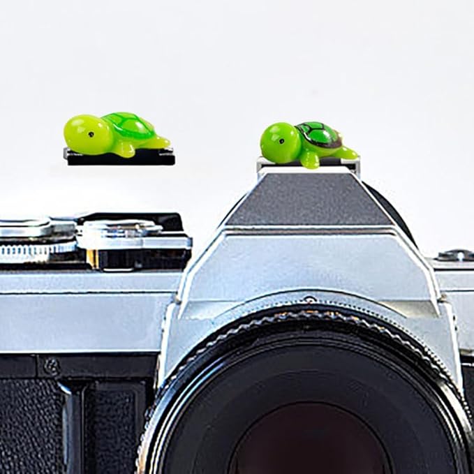 Camera Hot Shoe Cover, Cute Hot Shoe Cap, Hot Shoe Protector Compatible with Sony Fujifilm Fuji Canon Nikon Pentax Leical Panasonic (2pcs Tortoise) by MENGSOOD