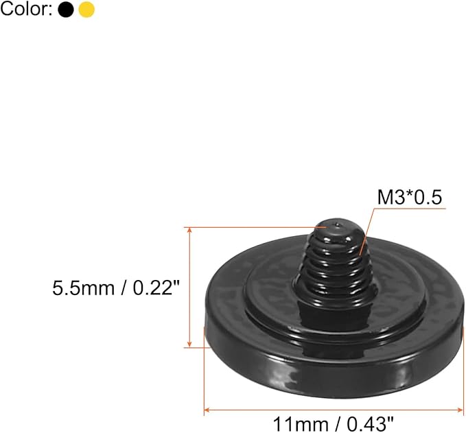 PATIKIL Camera Shutter Button, 2 Pack Soft Shutter Release Button Pure Copper Camera Button Concave, for Nikon for Fujifilm for Leica Black/Yellow - Image 2