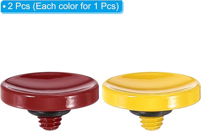 PATIKIL Camera Shutter Button, 2 Pack Soft Shutter Release Button Pure Copper Camera Button Concave, for Nikon for Fujifilm for Leica Dark Red/Yellow - Image 3