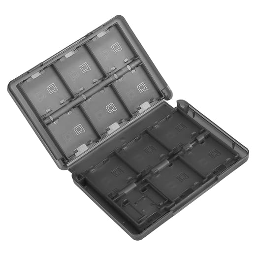 28-in-1 PP Game Card Case Holder - for Nintendo 3DS/DSL/DSI/LL, Cartridge Storage Box with 22 Slots + SD/TF Card Holders + Stylus Organizer(Black) - Image 3