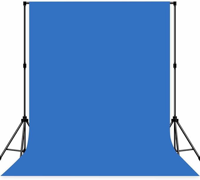 Blue Photo Backdrop Professional Photography Background Polyester 5x7ft | Seamless Design eliminates Wrinkle Portrait Photography Wedding Dark Theme Decorations by MIZSYE