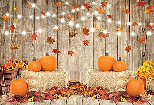 9x6ft Fall Thanksgiving Halloween Photo Backdrop Fall Backdrops for Photography Autumn Pumpkin Harvest Barn Background Friendsgiving Party Supplies Farm Harvest Banner Decor Photo Props - Image 4