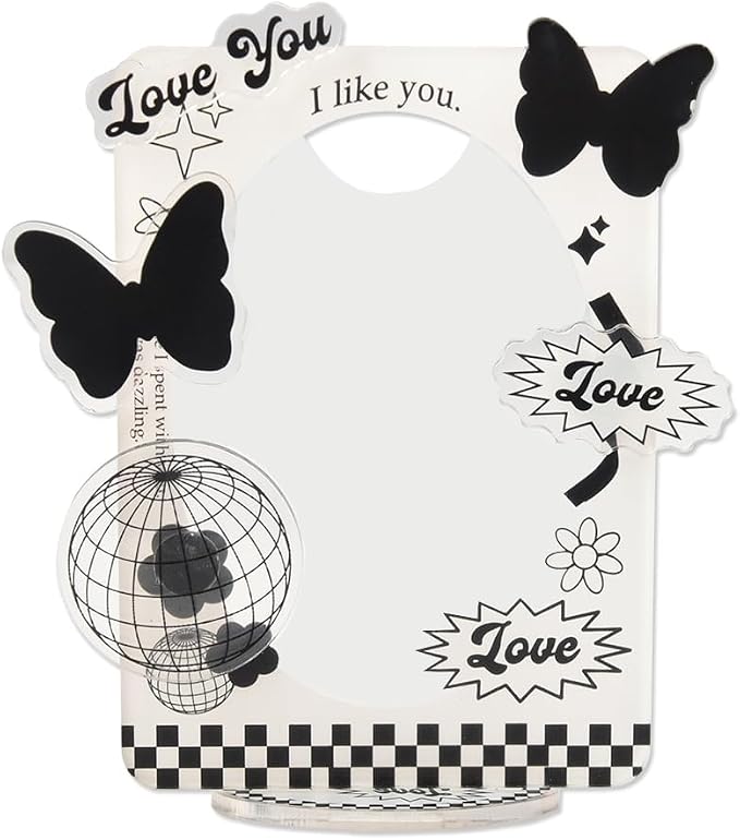 Kpop Photocard Holder Stand 3 Inch Acrylic Butterfly Picture Frame Kpop Card Display Stand Photo Card Decor Y2K Keychain Set K-Pop Gifts Teen Girl K-Pop Stuff Desk Accessories by Kefley