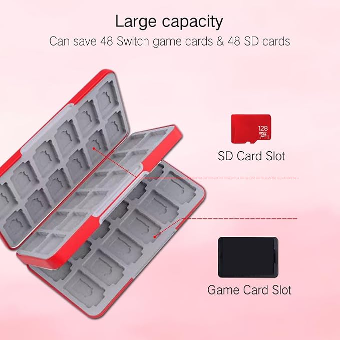 PERFECTSIGHT Switch Game Case Compatible with Nintendo Switch OLED & Switch Lite, 48 Switch 2 Game Holder，Cute Switch Game Card Case Cartridge with 48 Slots Game Card Storage, Mali - Image 2