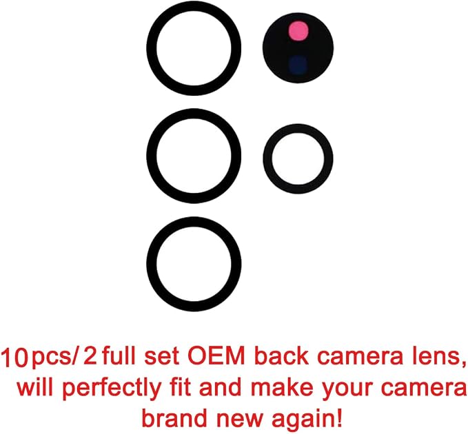 2 Sets Rear Back Camera Lens Glass Replacement for Samsung Galaxy S24 Ultra with Reparing Toolkit - Image 3