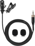 Lavalier Microphone Lapel Mic Compatible with Sennheiser Bodypack | Unidirectional Condenser Super Cardioid Clip-On Mic for Wireless Transmitter System with 3.5mm Female Screw Plug by Unknown
