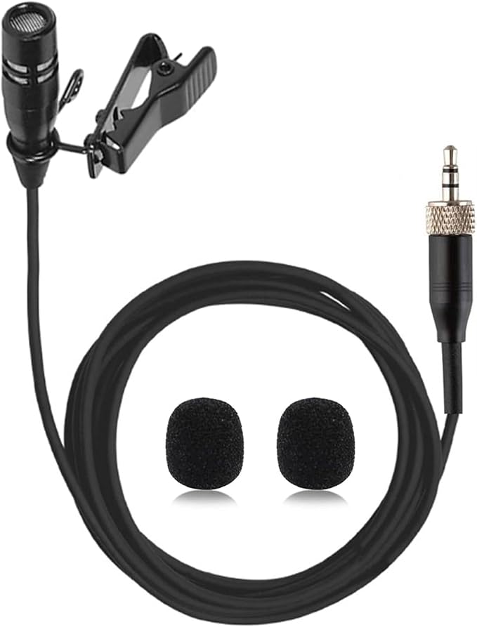Lavalier Microphone Lapel Mic Compatible with Sennheiser Bodypack | Unidirectional Condenser Super Cardioid Clip-On Mic for Wireless Transmitter System with 3.5mm Female Screw Plug by Unknown