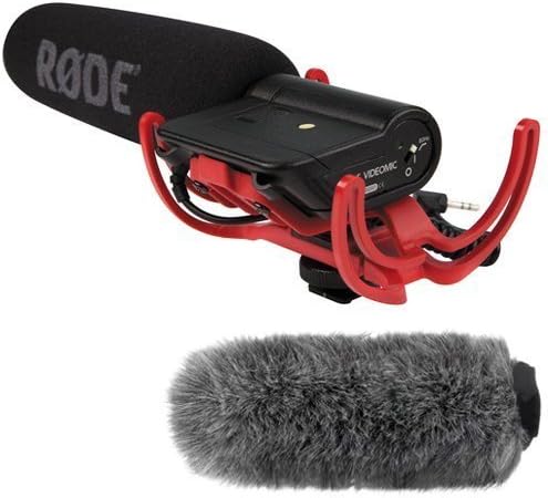 Rode Videomic Shotgun Microphone with Rycote Lyre Mount and Fuzzy Windjammer Kit by R%C3%98DE