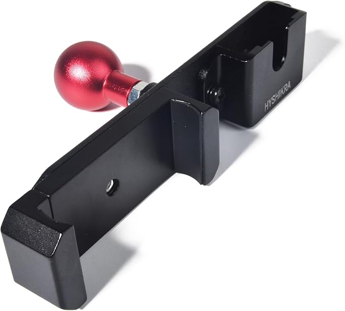 Dual Slot Mount - Universal 25mm/1inch Ball Adapter Holder for Walkie Talkie, Mic & Smartphone | Secure Clip, Heavy Duty Design with RAM Mounts B Size Double Socket Arm by HYSHIKRA