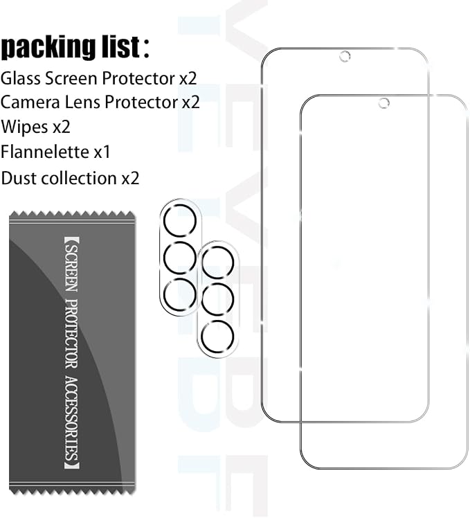 Galaxy A35 HD Clear Tempered Glass Screen Protector + Camera Lens Protectors, [2+2 Pack] [3D Glass] [Anti-Glare] [Bubble-Free] Screen Protector Glass For Samsung Galaxy A35 - Image 7