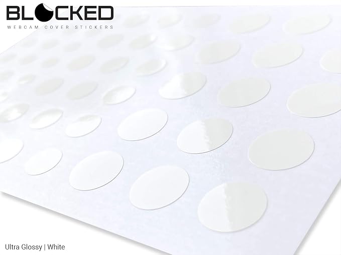 The Original Vinyl Webcam Cover Stickers | Restickable & Stackable Privacy Covers | for All Camera-endable Devices | 3-Sizes | 57 White (Ultra Glossy) - Image 4