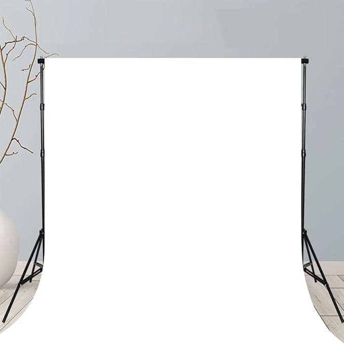 Solid Photography Backdrop Background Chromakey Muslin Portrait Background Screen for Photo Video Studio… (White, 6x9ft) by HMTFOTO