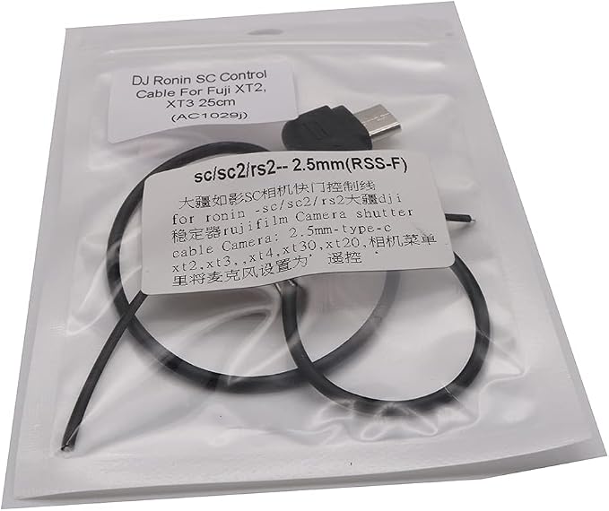 for DJ Ronin SC, RSC2, RS2, RS3 Control Cable TypeC-2.5mm, Remote Control Cable Shutter Release Cable Cord for Fuji XT2, XT3, XH1 for Canon 80D, 70D, 77D for Pentax K5, K5Il, K7 - Image 9