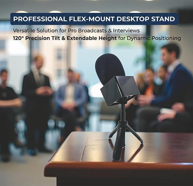 Mic Holder Stand for DJI Mic Mini2/Mini/3/2 RODE Wireless Microphone Desk Desktop Tripod & Handheld Interview Adapter, 2in1 Tabletop Telescopic Handle with Mic Flag for Vlog Podcast - Image 4
