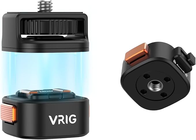 VRIG Magnetic Quick Release Mount Adapter with 1/4" Screw Thread for DJI Osmo Pocket 4 & Pocket 3,Insta360 X6/X5/X4/X3,Xtra Muse,1/4" Screw Hole for Tripod, Monopod by VRIG