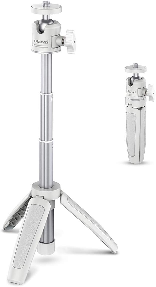 ULANZI Extension Pole Tripod Mini Selfie Stick Stand Handle Grip Vlogging | for iPhone 13 Pro Max Smartphone OSMO Pocket 4 3 Canon G7X Mark III Sony RX100 DJI Osmo Nano Luna Cameras White by ulanzi