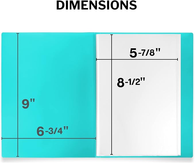 Dunwell Small Presentation Book 5.5x8.5 (2-Pack, Aqua), 24 Pockets Display 48 Half Size Pages, Plastic Binders with Sleeves, 5.5 x 8.5 Mini Booklets, Acid-Free Poly | Acid-Free Poly, Displays 48 Pages, Tear-Resistant Sleeves, Ideal for Documents & Artwork - Image 3