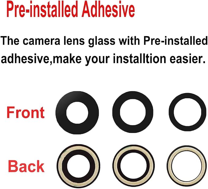 LEAFE for iPhone 17 Pro/iPhone 17 Pro Max Camera Lens Replacement | 2 Set OEM Original Back Rear Camera Lens Glass Replacement Kit for iPhone 17 Pro/17 Pro Max with Pre-Installed Adhesive - Image 3