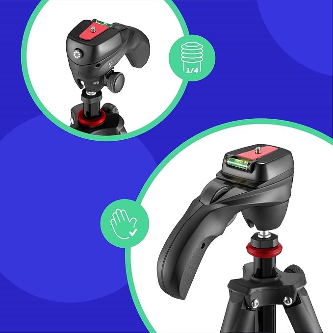 Joby Compact Action Tripod, Camera Tripod with Ball Head, Universal ¼-20” Quick Release Mount and Carrying Bag, for CSC,DSLR, Mirrorless Cameras, Colour: Black, 1.5kg Capacity - Image 5