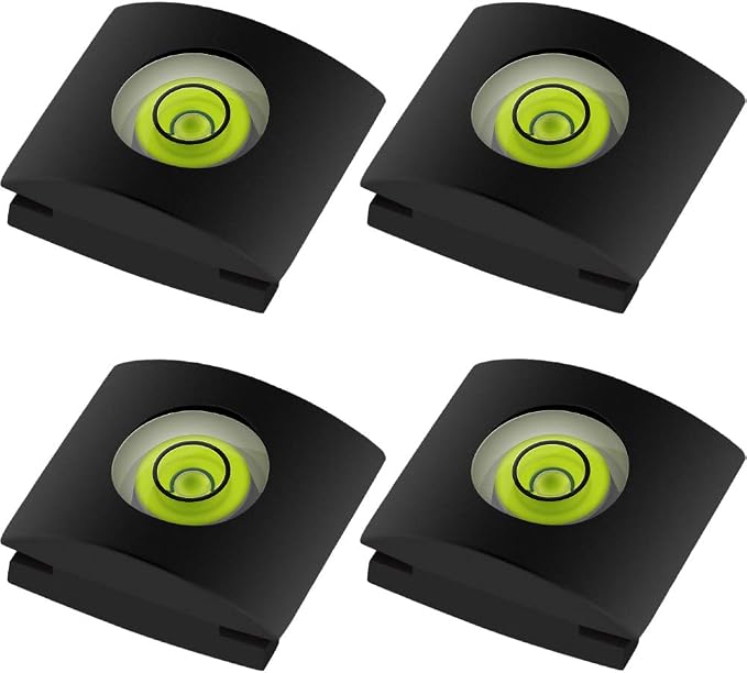 4Pack Camera Hot Shoe Cover with Bubble Spirit Level for Canon Nikon Panasonic Fujifilm Olympus Pentax Sigma DSLR/SLR/Evil Camera by Anwenk