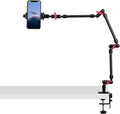 Magic Arm with Clamp, Long Articulating Arm Camera Mount, Adjustable Phone Mount Holder 360° Rotation, Mic Arm for Microphone, LED Lights, for Phone, Tripod, Desk, Table by GOINWAVE