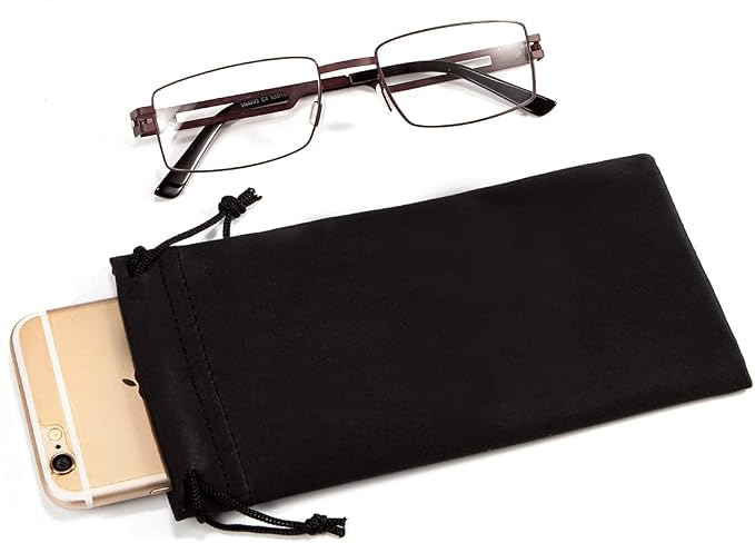 TRIUMPH VISION Glasses Case Soft Eyeglass Case Sunglass Pouch Cloth 3 Pack | Thick Microfiber Pouch Drawstring Pouch Eye Glass Bag Sunglasses Sleeve Storage, Lens Protection Cover,Cleaning Lens Screen - Image 5