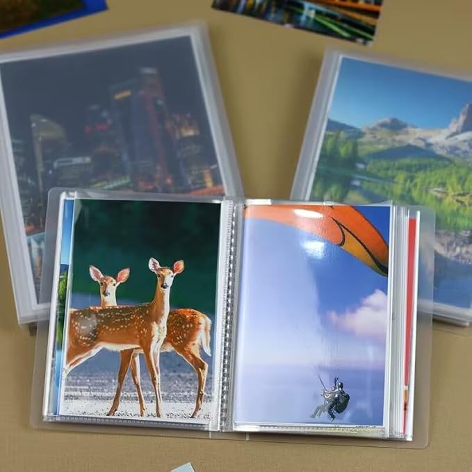 2 Pack Small Photo Album 4x6 Photos Book, Travel Plastic Picture Books | Each 24 Pages Shows 48 Pictures,Postcard Album,Mini Photo Album,Baby Photo Books for Pictures Store and Display Memories - Image 3