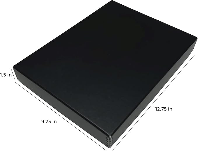 Lineco Drop Front Archival Storage Box, 9.75x12.75x1.5 in, Black, 2 Pack | Acid-Free with Metal Edge, Preserves Picture Longevity, Organize Photos, Newspapers, Prints, Documents, Crafts, DIY - Image 2