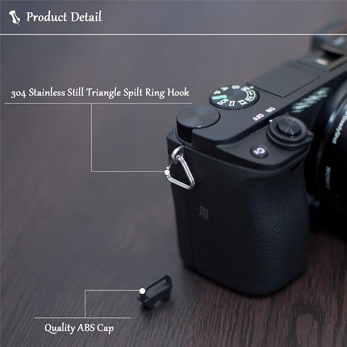 VKO Lug Ring Camera Strap Triangle Split Ring Hook Plastic Cap | Compatible with All Brand D-SLR Rangefinder Mirrorless Camera W/Round Eyelet 10mm(2 Pair) - Image 3