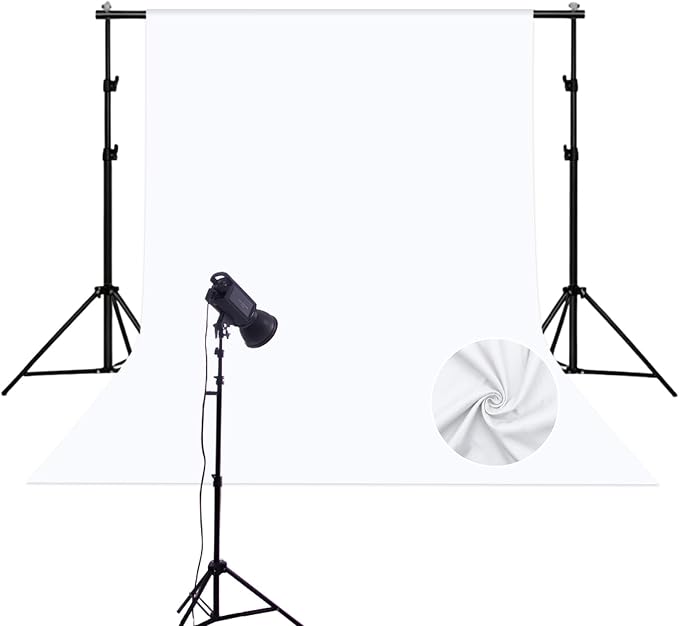 White Photography Backdrop for Photoshoot, 10x10 Ft Polyester Photo Backdrop Curtains, White Backdrops Screen for Photo Studio, Video, Content Creators, Birthday Parties Background by Unknown