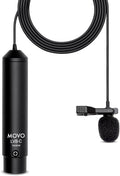 Movo LV8-C Broadcast-Quality XLR Lavalier Cardioid Condenser Wired Microphone with 12mm Mic Capsule for Accurate Voice Recording - Kit Includes Lapel Clip, Case and Windscreen by Movo