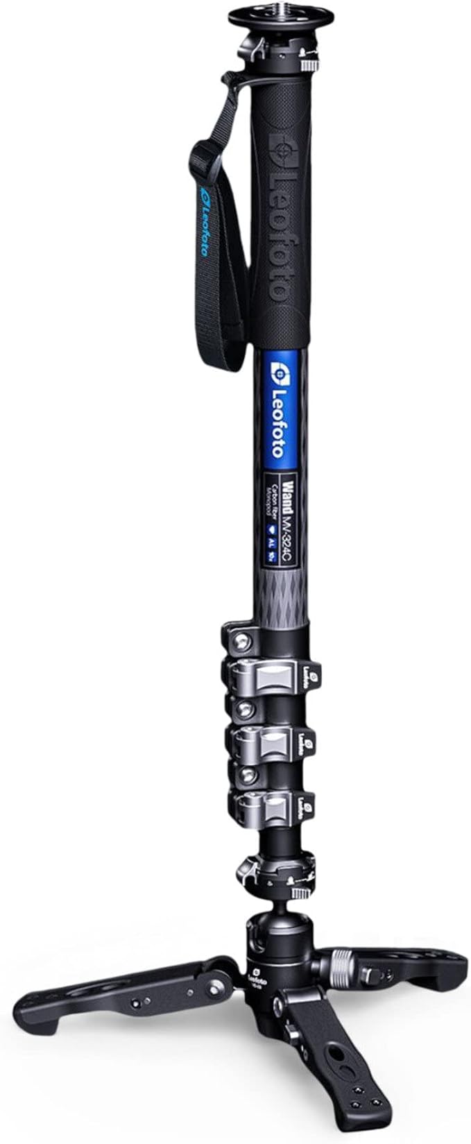LEOFOTO Flip Lock Pro Video Camera Monopod with Tripod Stand MV-324C by TAKINGITFURTHER-LEOFOTO