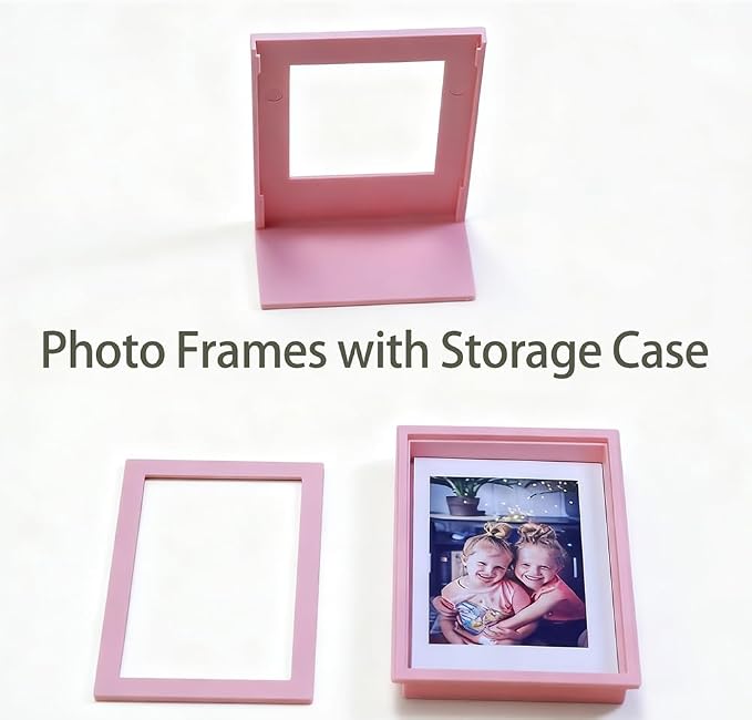 Orga'Neat 2x3 Mini Photo Frame w/Storage Case for Instax Mini Film Evo/12/11/Liplay/Se/Link 3/41/40/99/90/7+ Photos, Polaroid Small Wallet Size Picture Desk Display for Home & Office -2 Set - Image 7