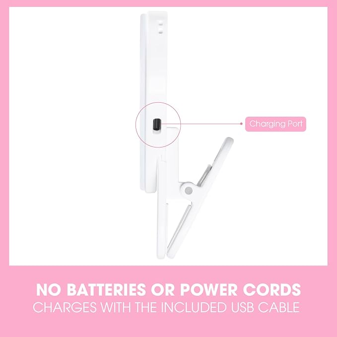 Sweetheart Clip-On LED Makeup Mirror & Selfie Light - Portable Phone Light Clip for Perfect Selfies & Makeup Tutorials | Three-Stage Dimming, Rechargeable - Image 2