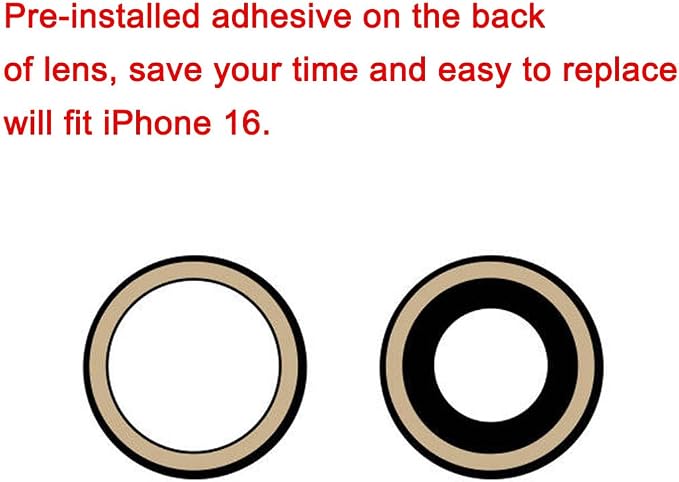 Back Rear Camera Lens Glass Replacement Compatible with iPhone 16 and iPhone 16 Plus with pre-Installed Adhesive and Reparing Toolkit - Image 4