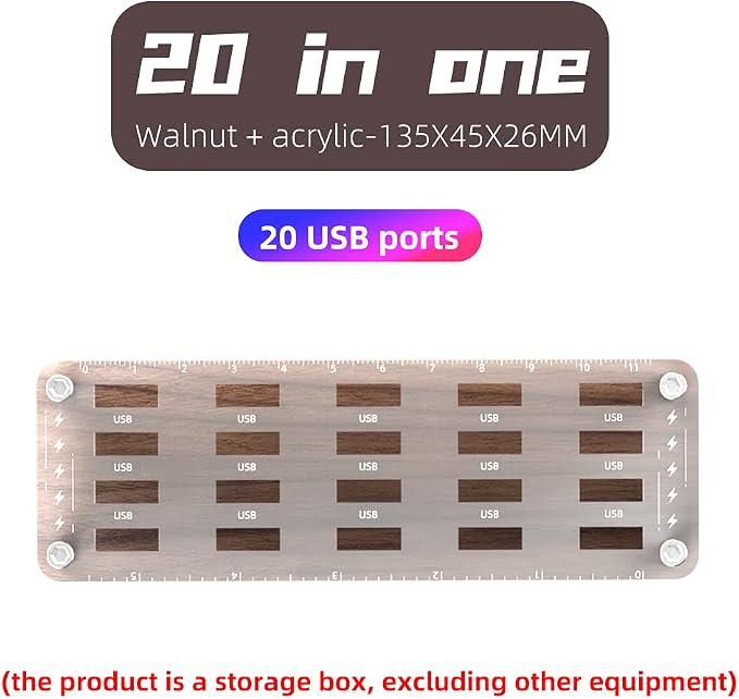 20 Slots Wooden Memory USB Flash Disk Card Case, TF Card Box and Micro SD Drive Card Holder Desk, U-Shield Memory Storage Racks - Image 4
